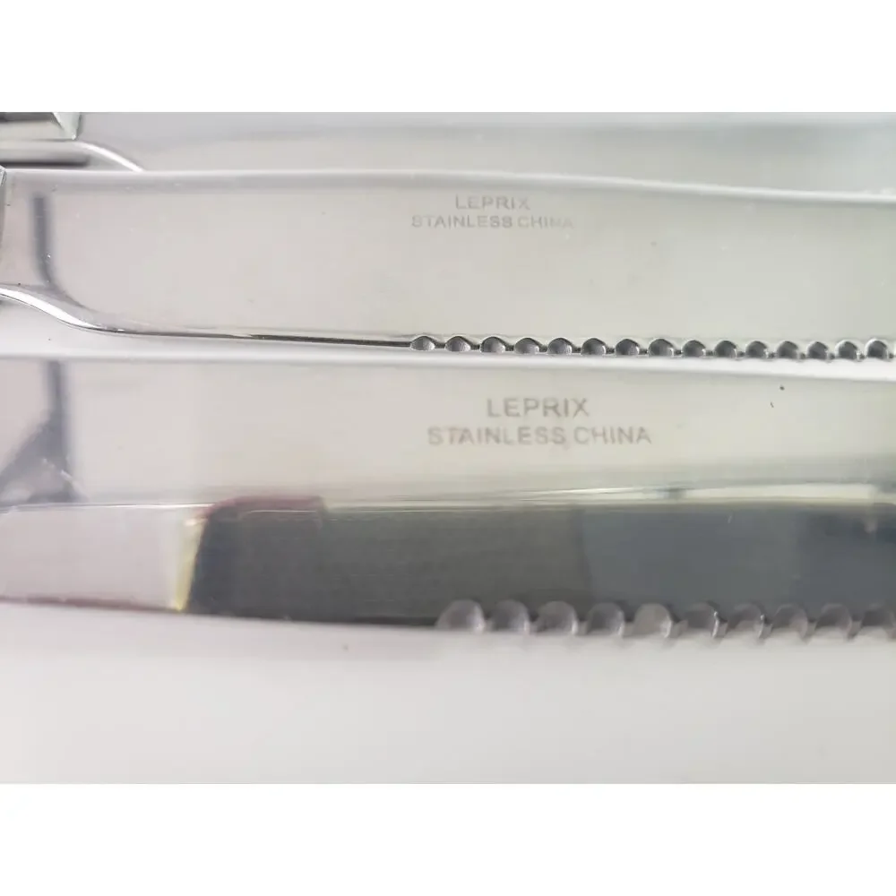 LE PRIX Stainless Flatware BLUE HANDLE Set of 11 Knives Spoons Fork